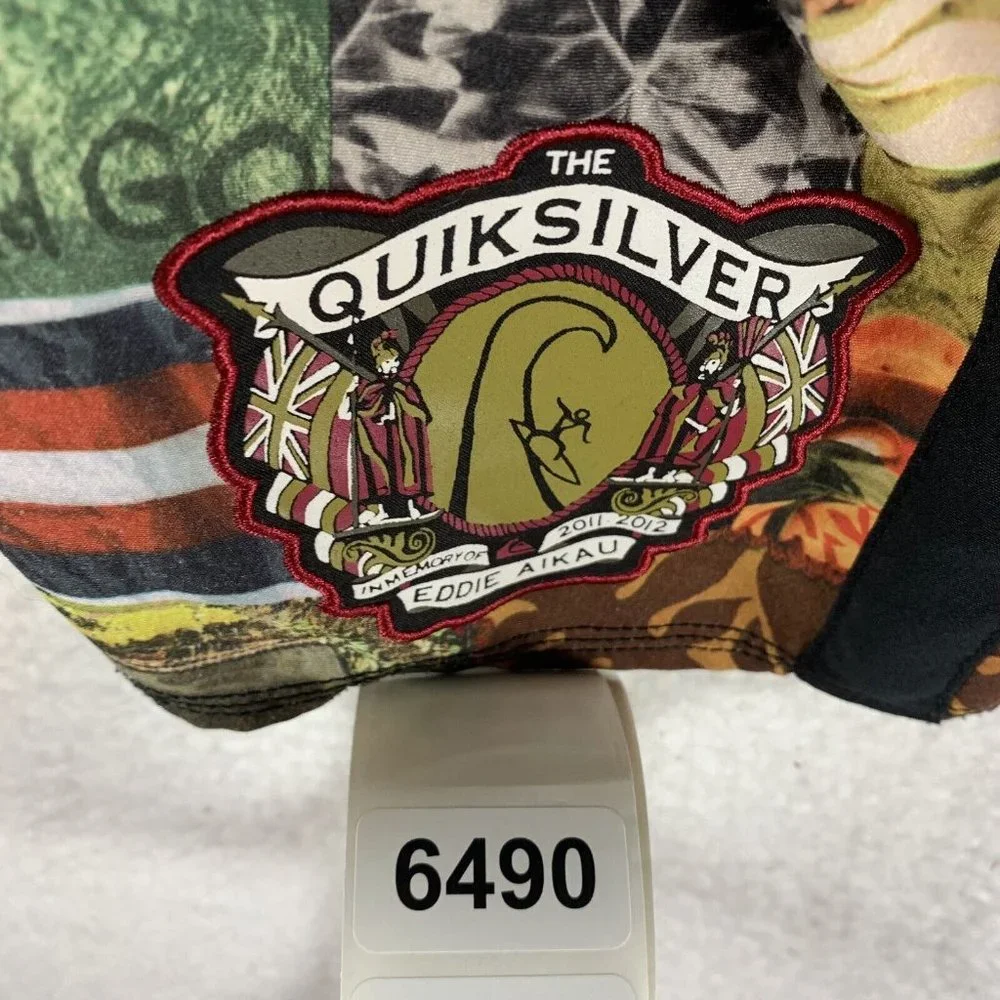 Quiksilver Swim Trunk Shorts Boys 26 Multicolor Printed Eddie Aikau Lace-Up 6490